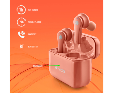 AURICULAR BLUETOOTH ARTICA BLOOM CORAL NGS